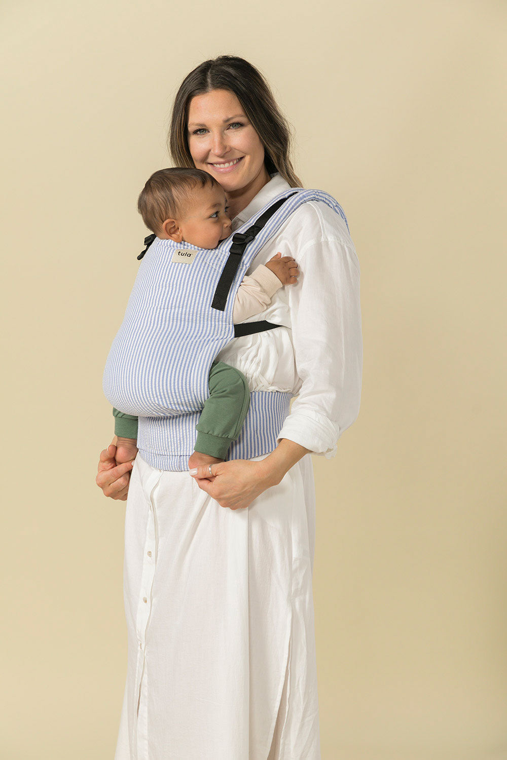 Classic Blue - Seersucker Free-to-Grow Baby Carrier