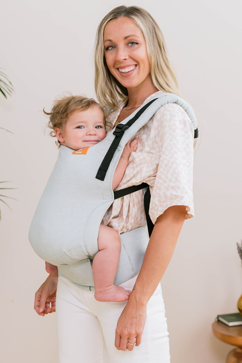 Free-to-Grow Linen Baby Carrier Seafoam