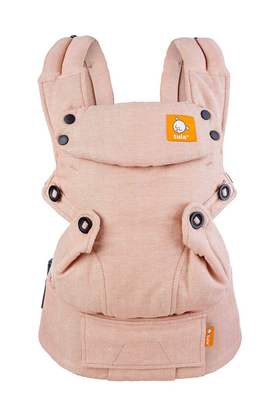 Forward Facing Baby Carrier Tula Explore made from linen in beautiful neutral colors creating a color the envokes serenity and warmth.