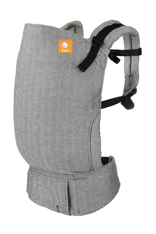 Tula Toddler Carrier Linen Ash in a smokey shade of black.
