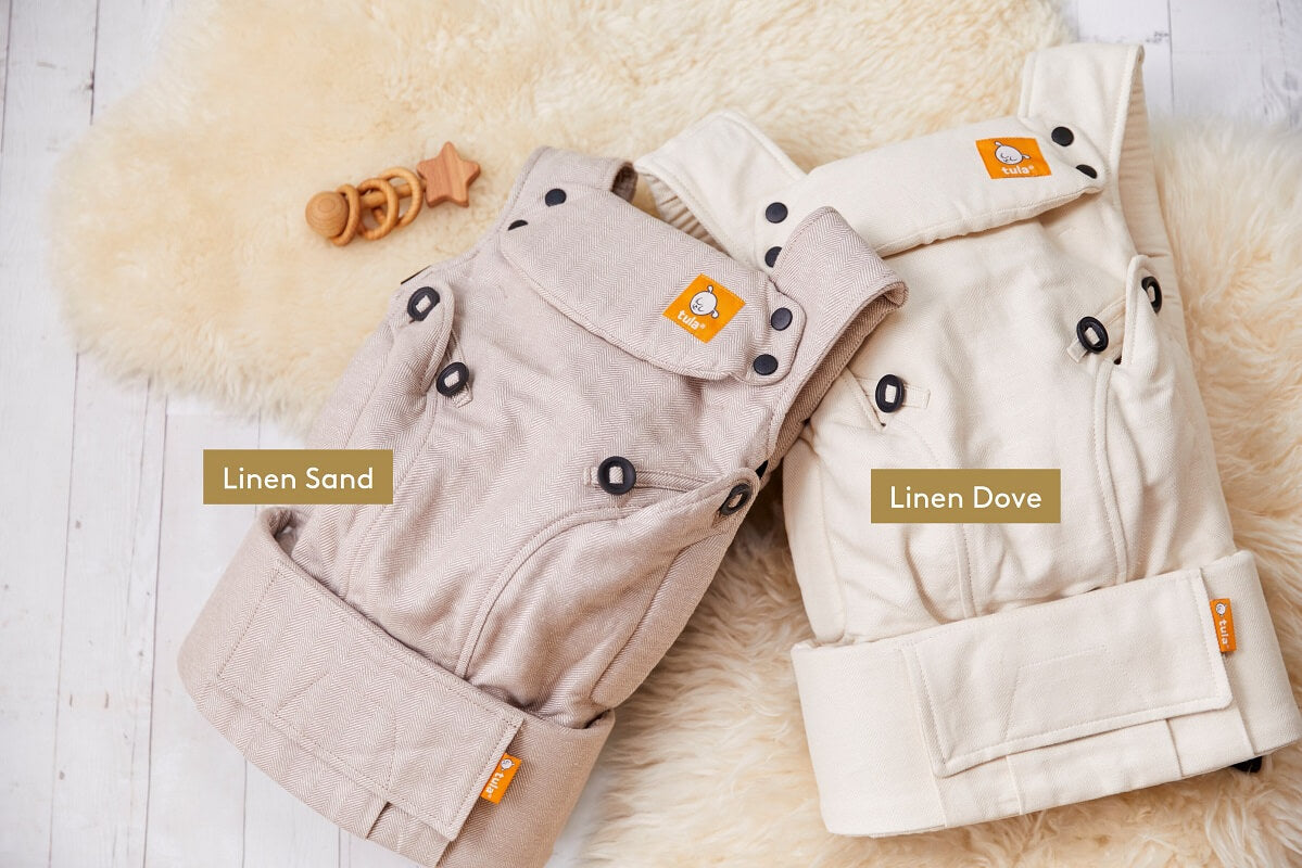 Baby Tula Linen Baby Carrier Dove vs. Sand